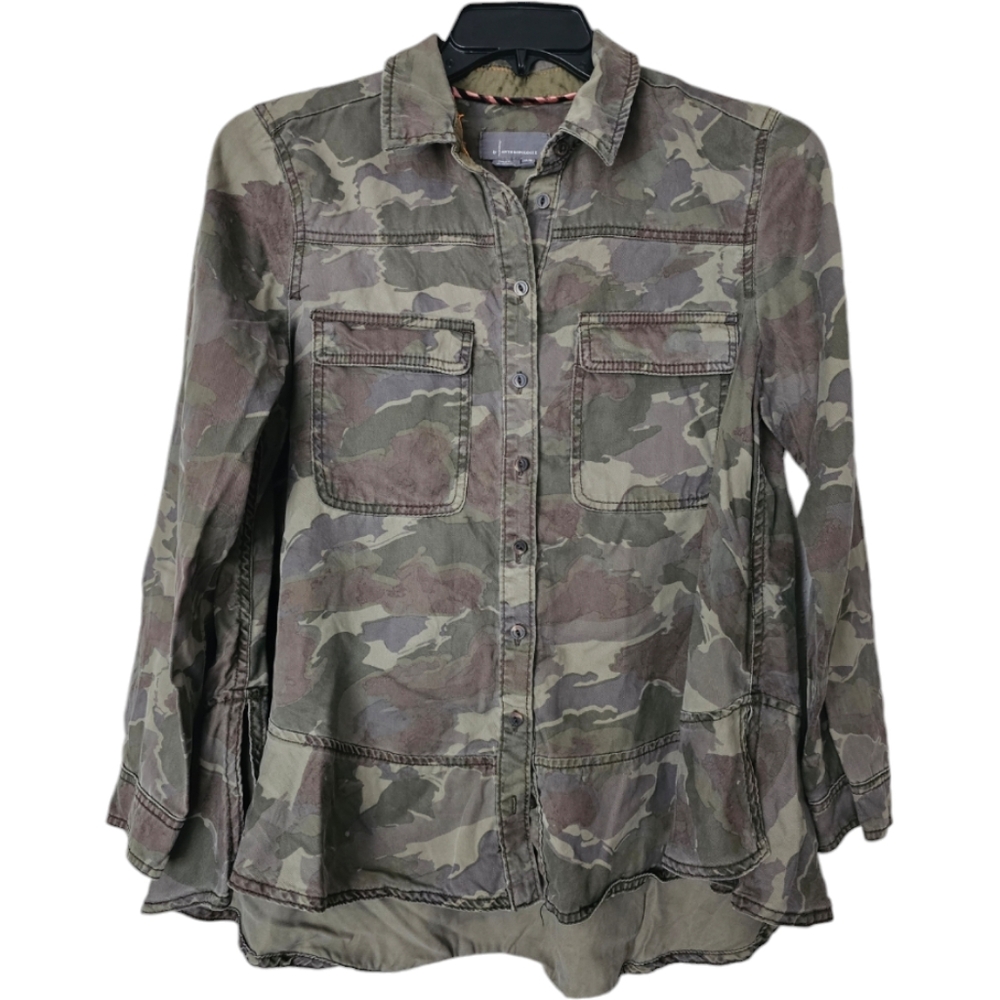 Anthropologie‎ Montana Camo Buttondown Shirt Size 10